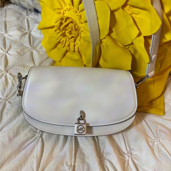 Michael Kors Handbags - Michael Kors White Crossbody Bag with Timeless Design